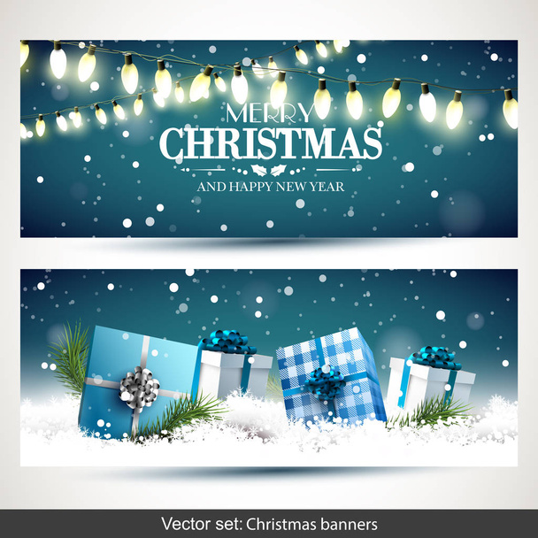 Vector set of two Christmas banners - Вектор, зображення