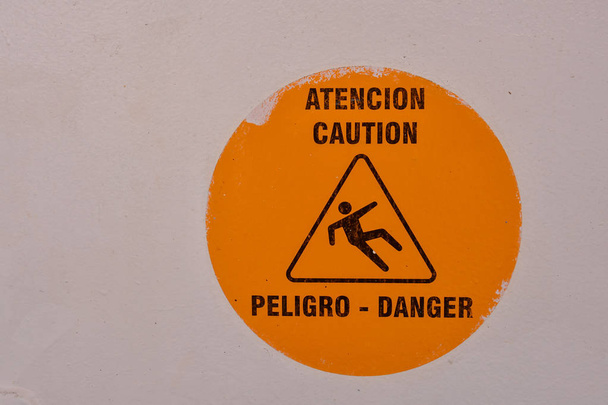 warning sign on a boat - Photo, Image