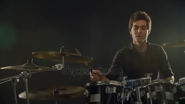 Drummer Playing Drum Kit - Filmagem, Vídeo