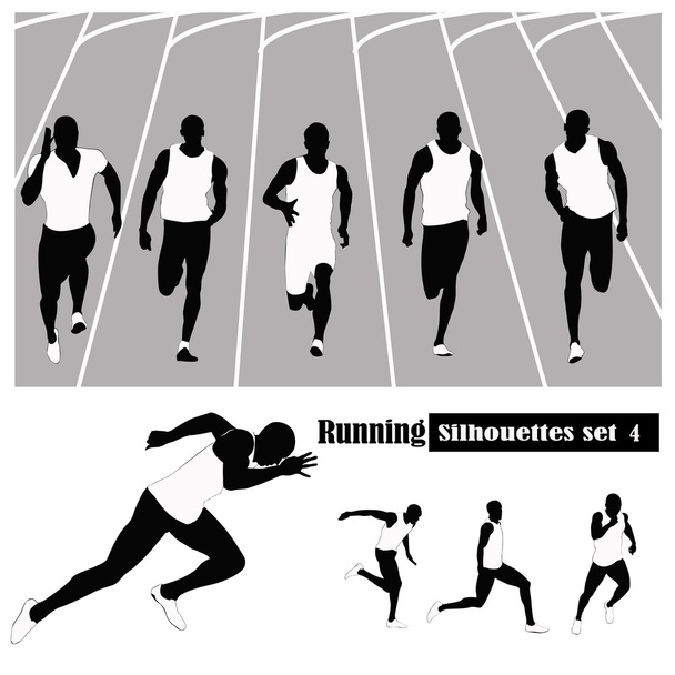 vektorové ilustrace .athletes běží na trať - Vektor, obrázek