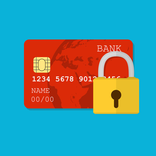 beveiligde credit card - Vector, afbeelding
