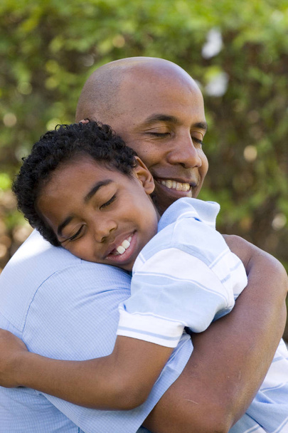 African American father and son spending time together. - Photo, image