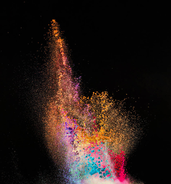 Launched colorful powder. - Fotoğraf, Görsel