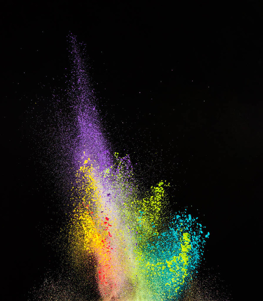 Launched colorful powder. - Foto, afbeelding