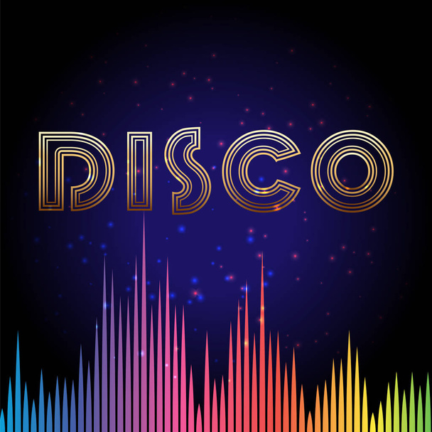 Disco background with soundwaves - Vector, afbeelding