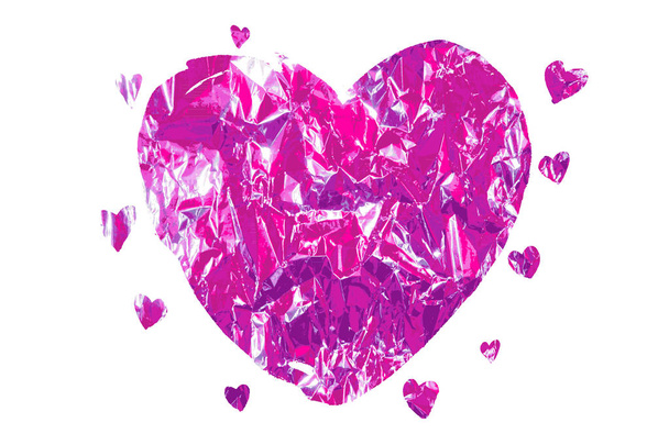 vector heart made of pink foil - Vektor, Bild