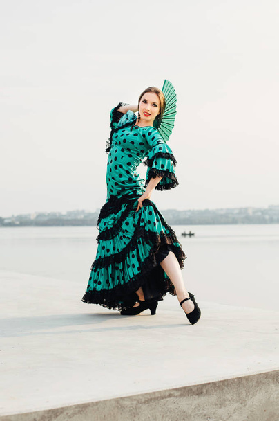 女性の伝統的なスペインのフラメンコ ダンサー - 写真・画像