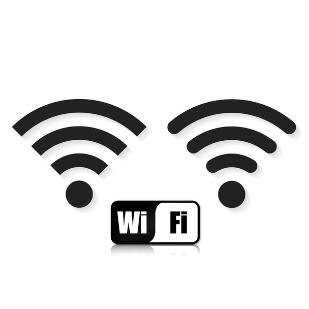 Símbolo Wifi sobre fondo blanco
 - Vector, Imagen