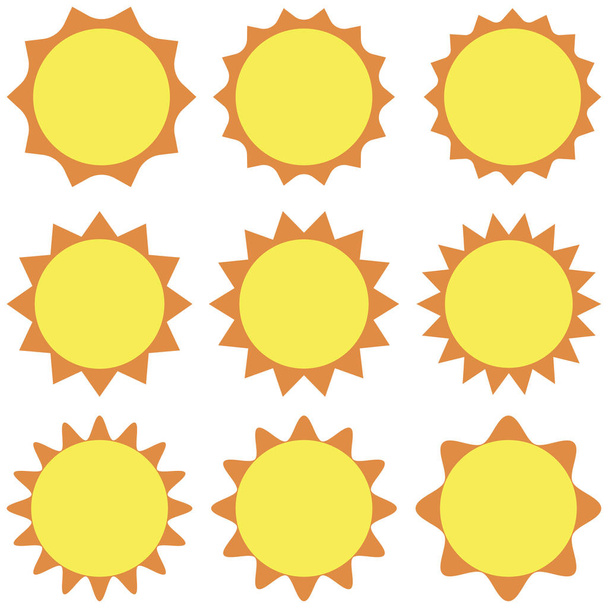 Decorontwerp zon plat op een witte achtergrond - Vector, afbeelding