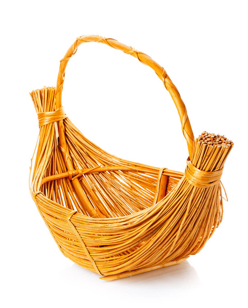 empty wicker basket on white - Photo, Image