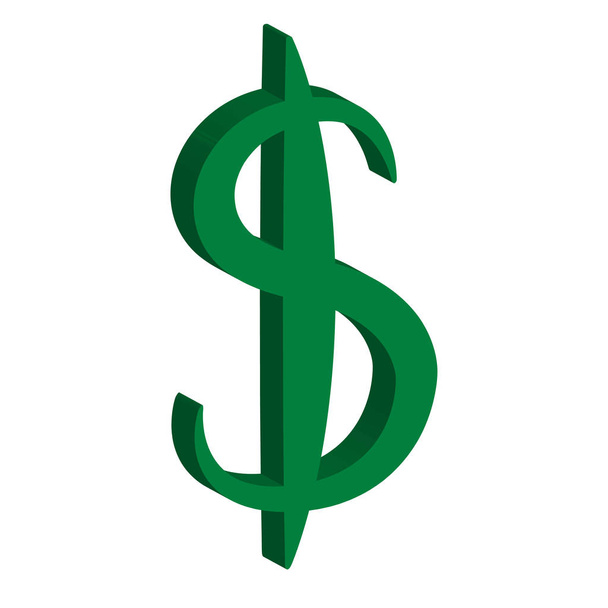 Green currency sign. Sign of dollar. Vector illustration - Vektor, obrázek
