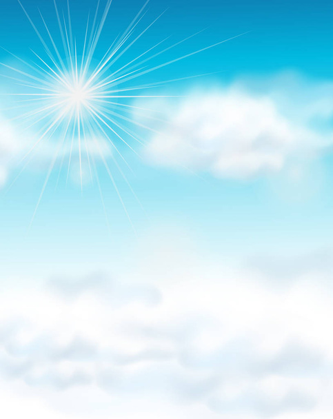 Parlak mavi gökyüzü ile backgroud tasarım - Vektör, Görsel