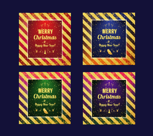 Set of Marry Christmas cards - ベクター画像