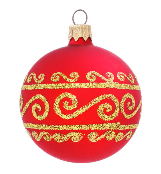 Bola vermelha de Natal. decoração xmas isolado
 - Foto, Imagem