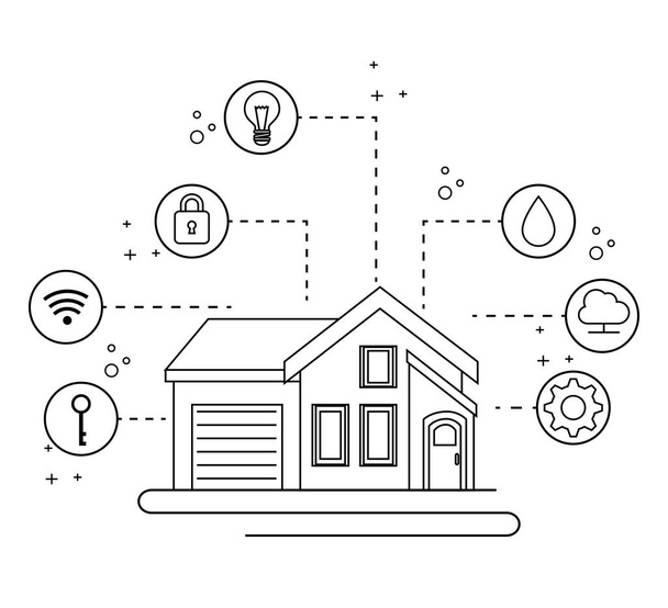 smart home automation tech - Vector, Image
