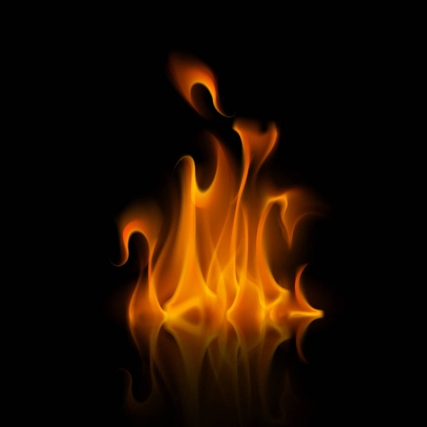 Вектор жовтий оранжевий вогню полум'я багаття ізольовані на тлі - Вектор, зображення
