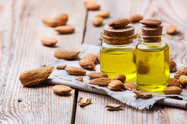 Natural sweet almond essential oil for beauty and spa - Valokuva, kuva