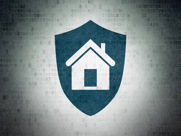 Business concept: Shield on Digital Data Paper background - Photo, Image