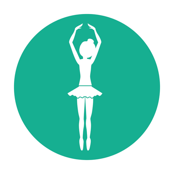 Geïsoleerde meisje praktijk ballet ontwerp - Vector, afbeelding
