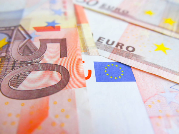 50 euro banknot üzerinde odaklanmak - Fotoğraf, Görsel