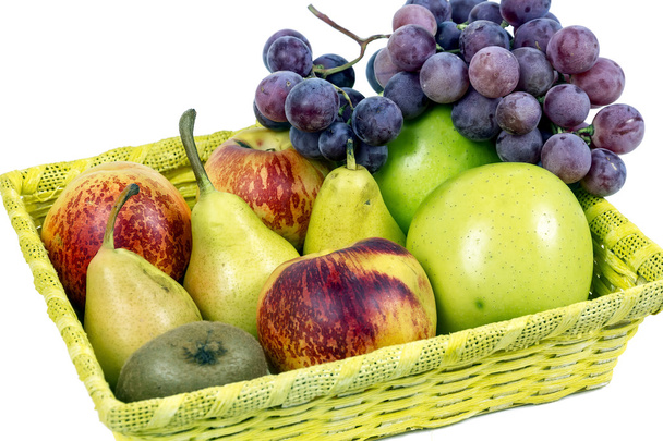 apetyczny jesień owoc jabłka, gruszki i winogrona - Zdjęcie, obraz