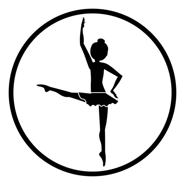 Izolované dívka praxi baletního návrh - Vektor, obrázek