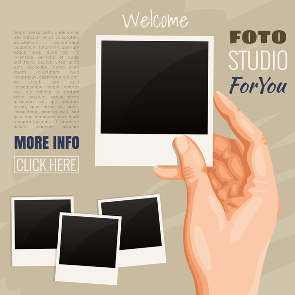 Vector illustration photos in hand. - Vector, Image