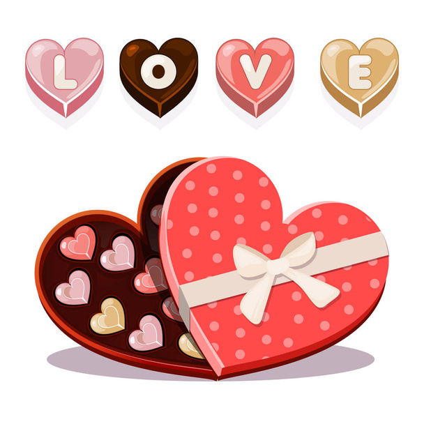 sweets for Valentine s Day in heart shaped - Vektör, Görsel