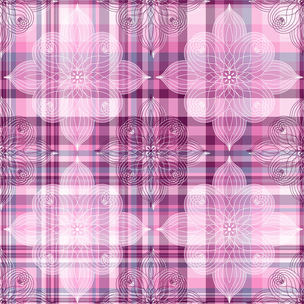 Repeating pink checkered pattern - Vecteur, image