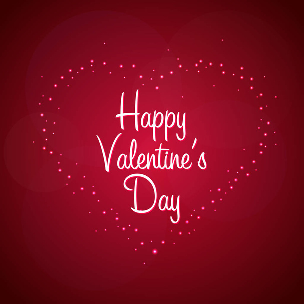 Happy Valentines Day. Heart on red background. Vector illustration. - Vector, Imagen
