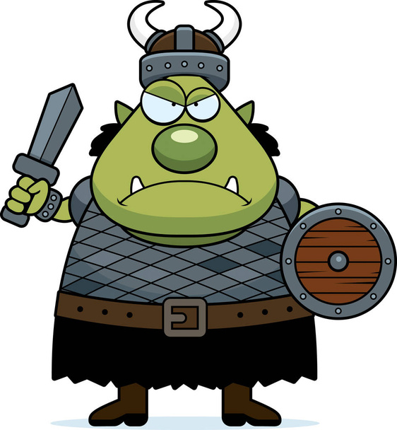 Angry Cartoon Orc - Вектор,изображение