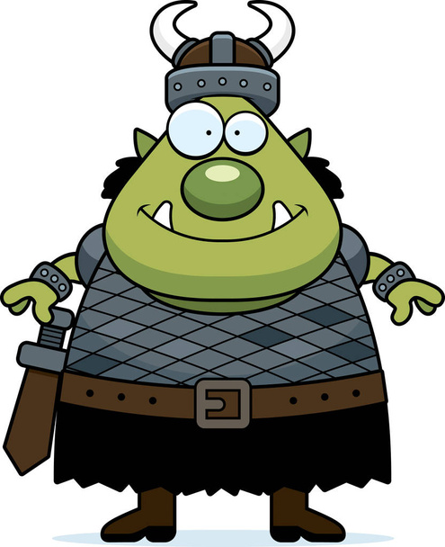 Smiling Cartoon Orc - Vector, Image
