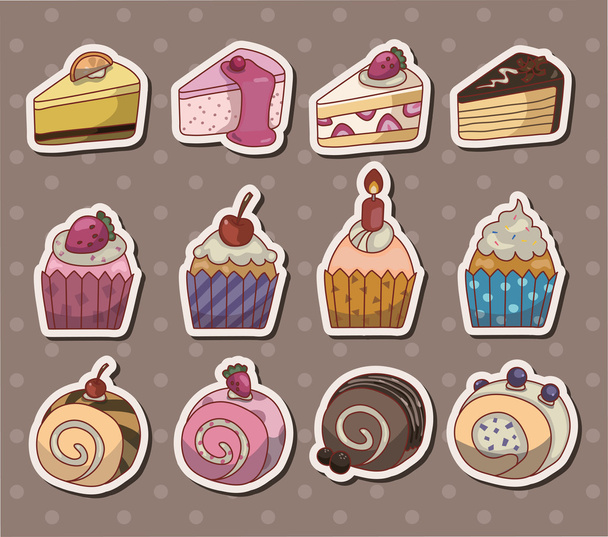 taart stickers - Vector, afbeelding