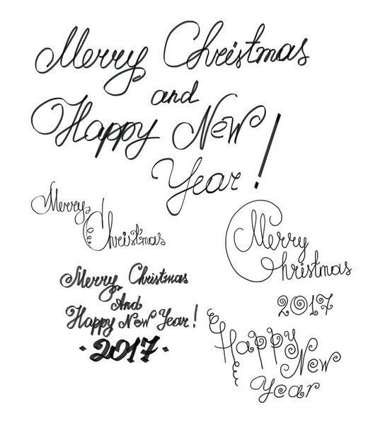 Hyvää joulua ja onnellista uutta vuotta 2017 kirjaimet suunnittelu asetettu musta väri
 - Valokuva, kuva