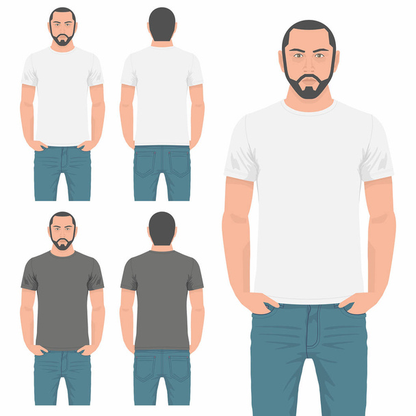 Szablon projektu t-shirt mężczyzn - Wektor, obraz