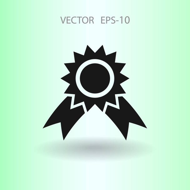 Flat long shadow Award icon, vector illustration - Vector, Imagen