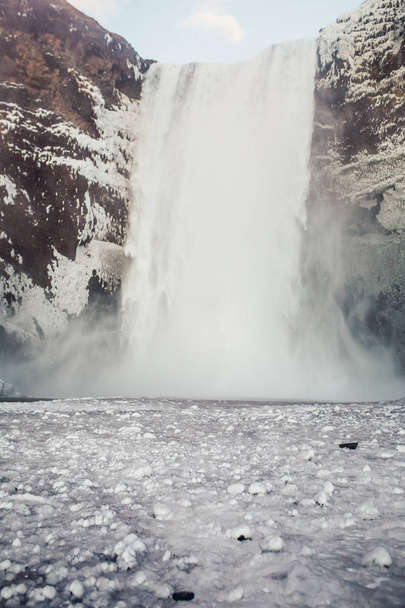 Great waterfall in rocky mountains  - 写真・画像