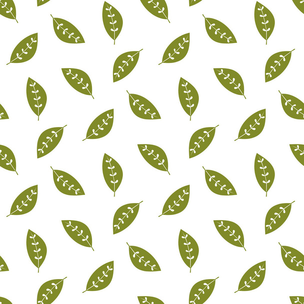 seamless leaf pattern and background vector illustration - Вектор,изображение