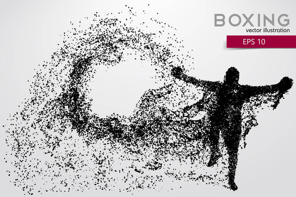 Boxer silhouette from particles - Vector, Image