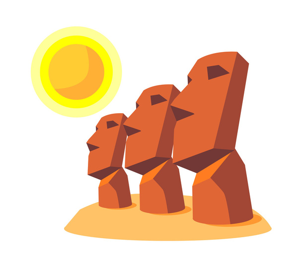 vektör simge moai - Vektör, Görsel