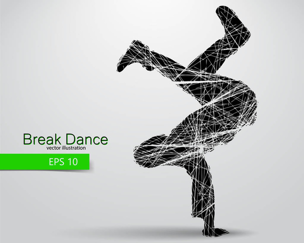 Silhouette of a break dancer - Vector, Image