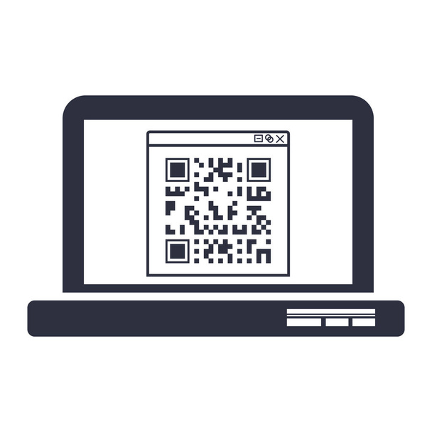 Ізольований qr код і дизайн ноутбука
 - Вектор, зображення