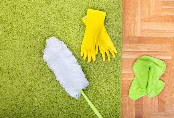 Cleaning tools on carpet - Photo, Image