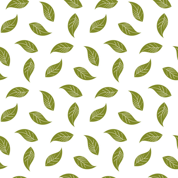 seamless leaf pattern and background vector illustration - Vetor, Imagem