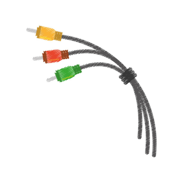 Çizim tak tel kablo farklı renkler - Vektör, Görsel