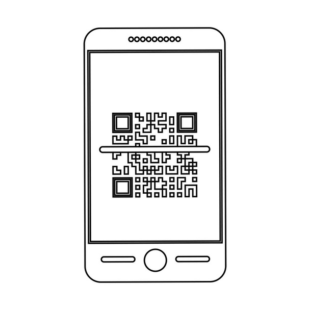Izolované qr kód a smartphone design - Vektor, obrázek