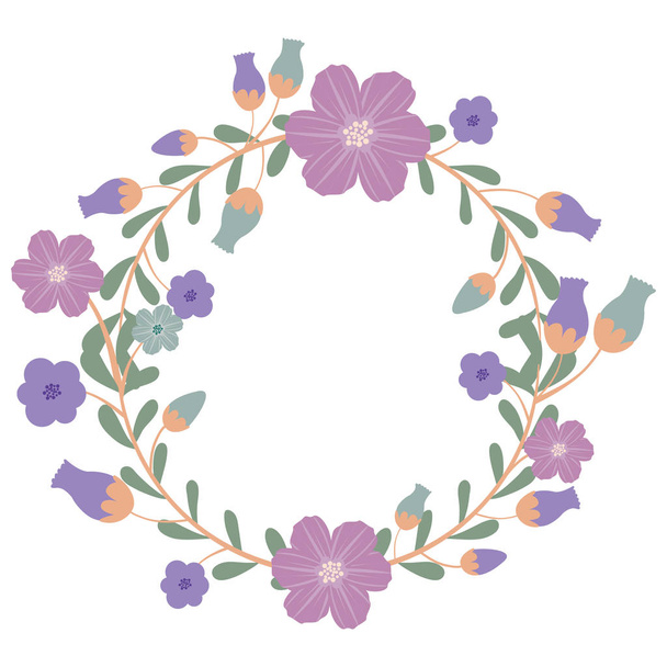 Isolated flower wreath design - Vector, Image