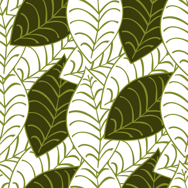 seamless leaf pattern and background vector illustration - Wektor, obraz