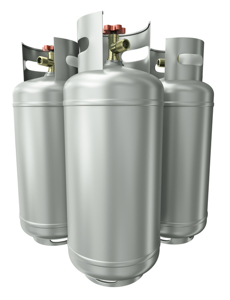 Три газовых контейнера
 - Фото, изображение