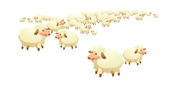 Rebaño de ovejas - Vector, Imagen